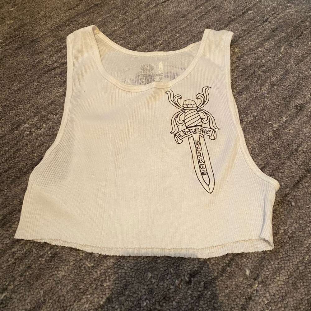 f*ke chrome hearts tank top never worn- very realistic size S